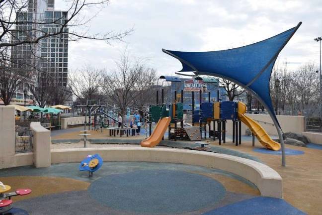 Much of Chelsea Waterside Play Area is in disrepair. A $1.5 million capital campaign, organized by the Friends of Hudson River Park, is underway. Photo: Jeffrey Kopp