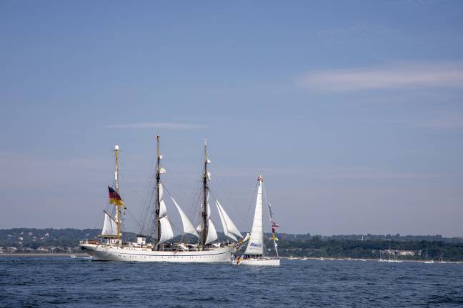 Gorch Fock, the 266-foot long, three-masted barque tall ship of the German Navy.