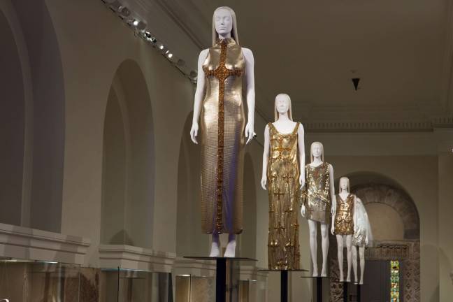“Heavenly Bodies: Fashion and the Catholic Imagination” within the Mary and Michael Jaharis Galleries for Byzantine Art. Photo: ©The Metropolitan Museum of Art