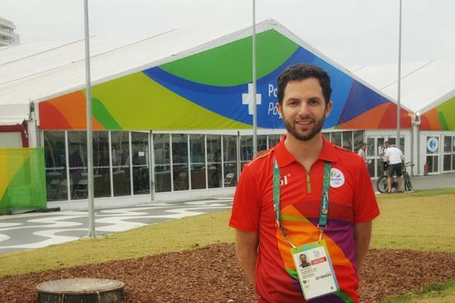 Dr. Brett Toresdahl of HSS at the 2016 Rio Olympics. Photo courtesy of Hospital for Special Surgery