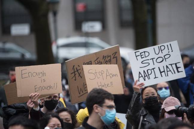 At the Asian American Federation’s Anti-Asian Hate Rally in Foley Square on Saturday, February 27, 2021. Photo: Michael Appleton/Mayoral Photography Office