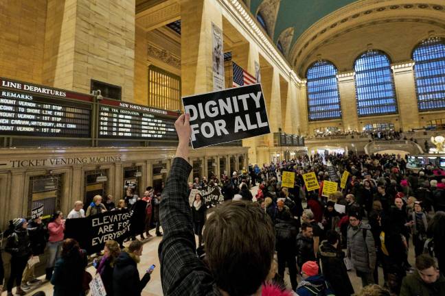 The crowd in Grand Central Station at last month’s Non-March for Disabled Women. Photo: George de Castro-Day 