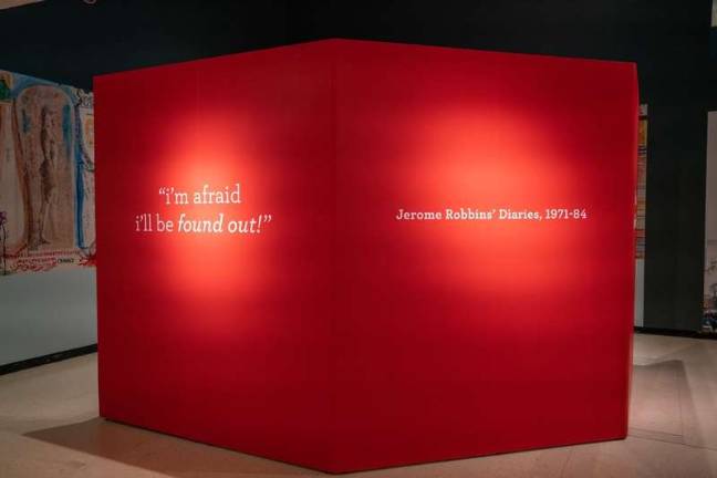 Installation view: Robbins was always questioning his worth despite his immense success and tall ego. Photo: by Jonathan Blanc/The New York Public Library