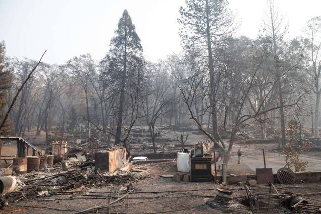 President Trump’s motorcade passes neighborhoods devastated by wildfires as he surveys the damage on Nov. 17 in Paradise, Calif. Official White House Photo by Shealah Craighead