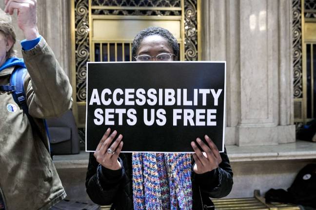Participant at last month’s Non-March for Disabled Women. Photo: George de Castro-Day