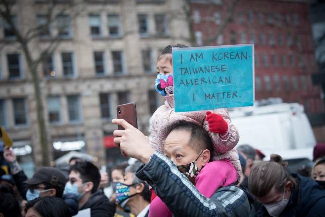 At the Asian American Federation’s Anti-Asian Hate Rally in Foley Square on Saturday, February 27, 2021. Photo: Michael Appleton/Mayoral Photography Office