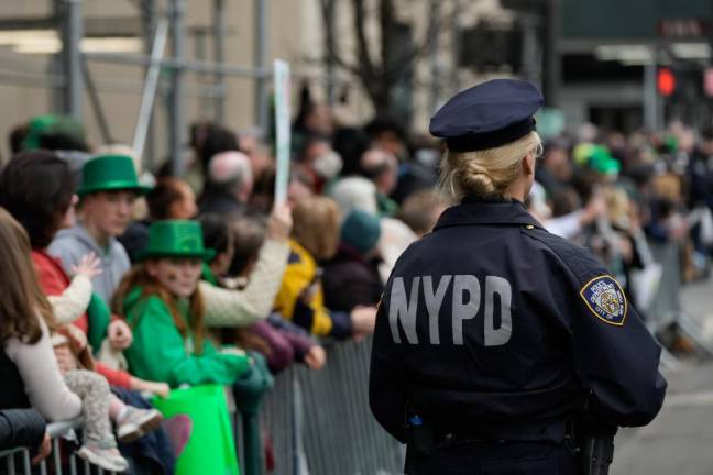 <b>An estimated one million people line the nearly two mile long parade route for the annual St. Patrick’s Day parade on March 17th.</b> Photo: Michael Appleton/Mayoral Photography Office