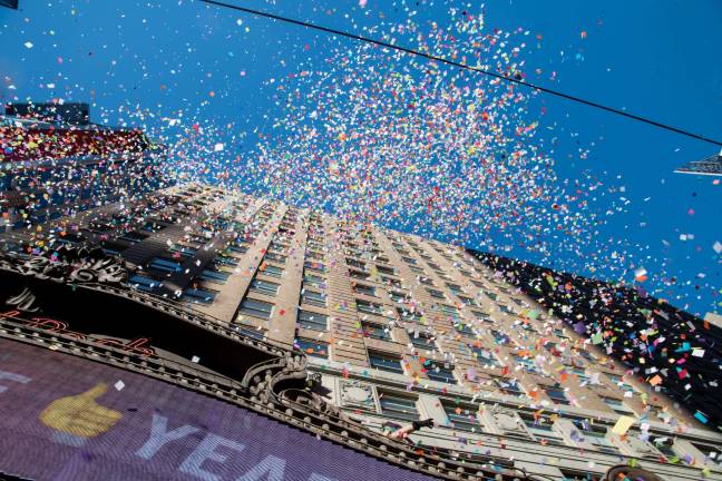 The confetti test in Times Square