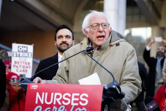 Mayor Zohran Mamdani and Sen. Bernie Sanders were among the elected officials who turned up to lend support to striking nurses.