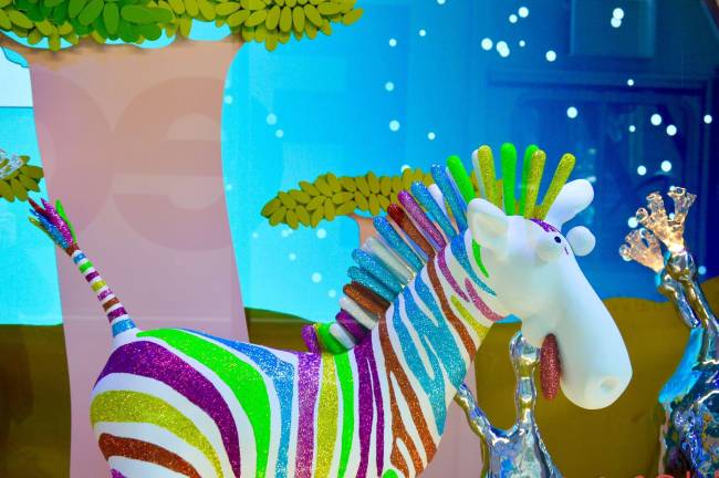 Barney's rainbow zebra represents "diversity and acceptance."