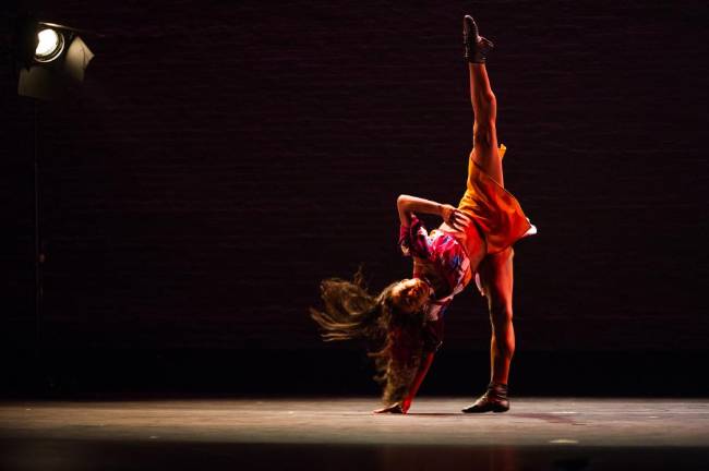 Ballet Hispánico’s Dandara Veiga in “Tiburones.” Photo: Paula Lobo