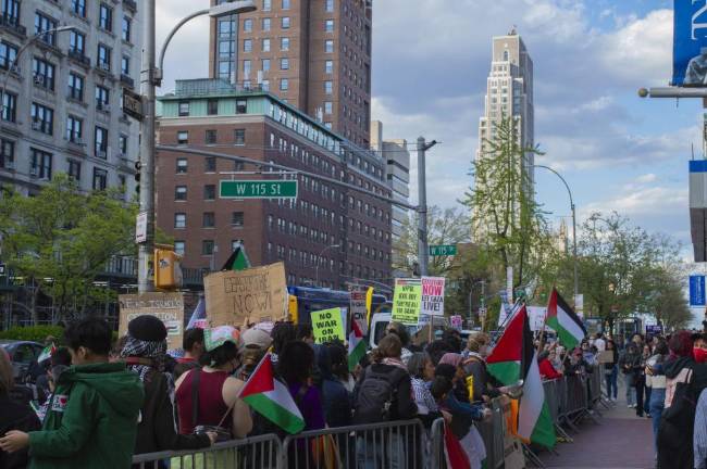 More signage and flags on the streets of the Upper West Side. (Photo: Andrew McDonald).