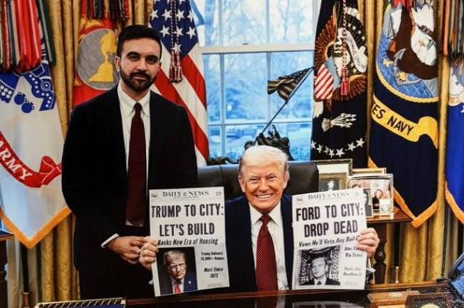 A Columbia University student was freed by ICE on Feb. 26 after Mayor Zohran Mamdani made an appeal to President Trump. The two met earlier that day when Mamdani presented Trump with Daily News headline from October 1975 and a mock up praising Trump today.