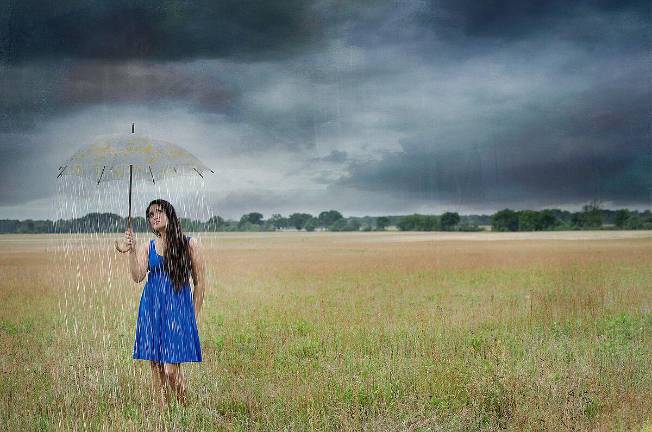 Painting is entitled “Some People Feel the Rain, Others Just Get Wet.” Scientists now say it is more than folklore, that some people can indeed “feel” a coming rain storm in their bones.