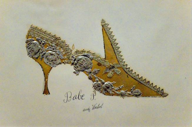 Andy Warhol, "Babe P.[aley]," c. 1955 Collaged metal leaf and embossed foil with ink on paper, 10 × 14 1/2 in. Credit: Adel Gorgy