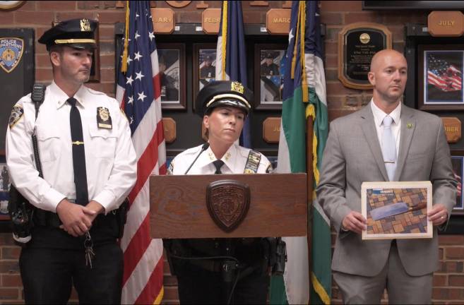 Patrol Borough Manhattan South C.O. Chief Melissa Eger at press conference on the 126 Ludlow St. shooting.