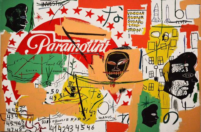 Jean-Michel Basquiat and Andy Warhol, "Paramount," 1984-85, Acrylic on canvas, 76 x 105 in. Credit: Adel Gorgy