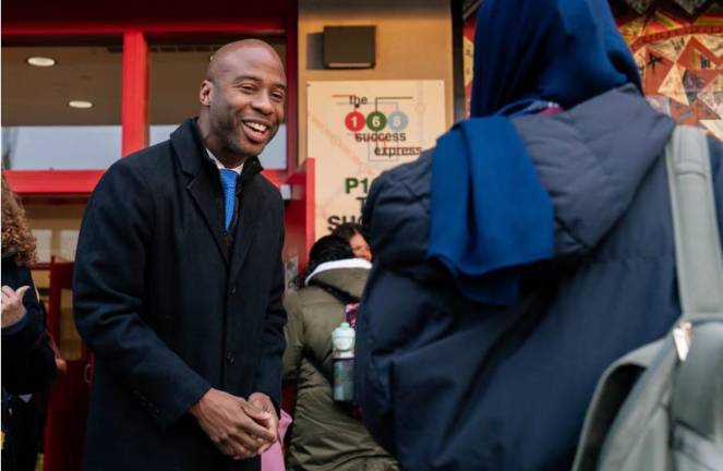 NYC Schools Chancellor Kamar Samuels testified before state legislators on Jan. 29. (Courtesy of New York City Public Schools Press Office)
