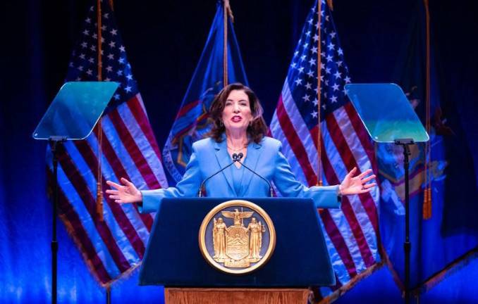 Gov. Kathy Hochul delivers a State of the State address in Albany with lots of goodies for NYC.