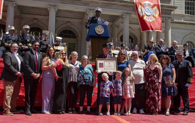 FDNY Medal Day at City Hall - James Lefferty recieves award.