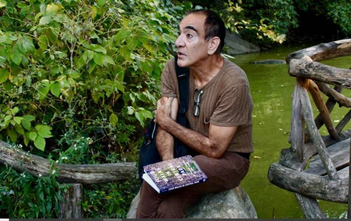 Poet Aaron Poochigian said meditating on the many natural beauties in Central Park helped him beat an addiction to cocaine and led him to write a guide book to the park in iambic pentameter verse.