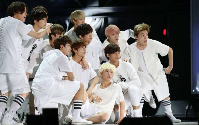 Seventeen at the 2015 Summer K-Pop Festival in Seoul, South Korea. Photo: Jeon Han, via Wikimedia Commons
