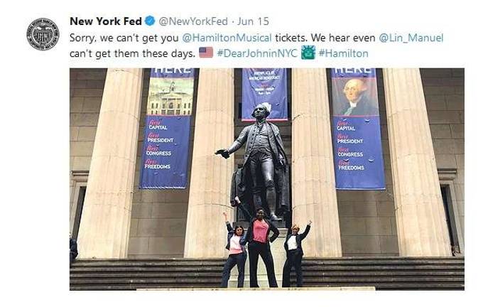 tweet welcome from the fed