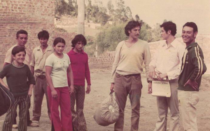 Then: Russo (third from right) in Vélez during his Peace Corps days. Photo courtesy of Stephan Russo