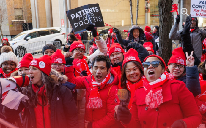 Nurses at New York-Presbyterian ratified a new contract on Feb. 21, ending their strike after 41 days. Mount Sinai and Montefiore had ended their strike on Feb. 11. All three systems walked out on Jan. 12.