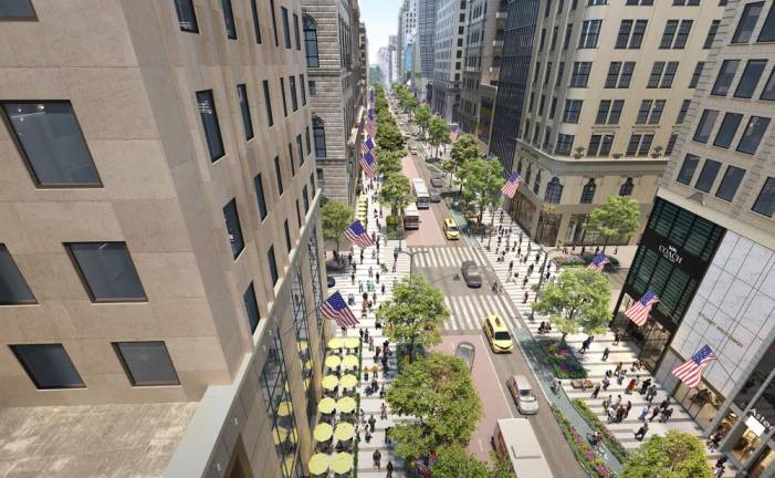 Fifth Avenue will eventually have wider sidewalks and fewer lanes for vehicular traffic. Photo courtesy of the mayor’s office