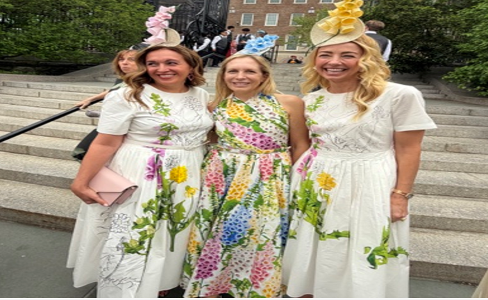 Mariam Korangy, of the Yale School of Medicine (left), signer/songwriter Kate Davis (center) and jewelry designer Blair Husain show off their spring hats at the charity fundraiser.