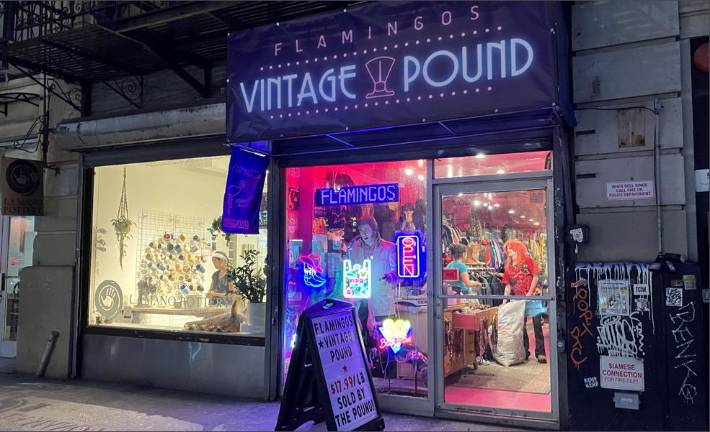 Flamingo’s Vintage Pound on W. 26th St. has a unique business model: used clothing sold by the pound.
