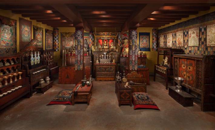 The Rubin Museum of Art's Tibetan Buddhist Shrine Room (shown in its current space) is expanding, thanks in part to the museum's first online crowdfunding campaign. Photo: David De Armas.