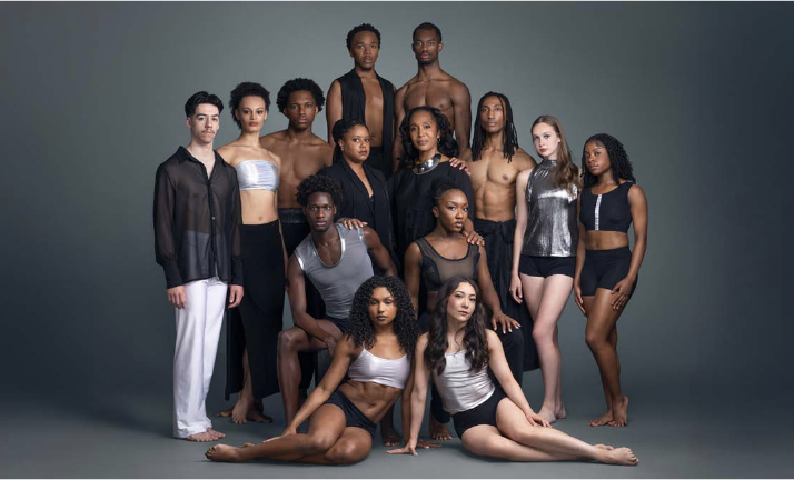 The Company of Ailey II: Top row (l to r): Darion Turner, Xavier Logan; middle row standing (l to r): Eric J. Vidana, Jordyn White, Christian Butts, Shay Bland, Rehearsal Director, Francesca Harper, Artistic Director, Xhosa Scott, Meredith Brown, Jada Ammons; middle row kneeling (l to r): Kamani Abu, Adanna Smalls; bottom row (l to r): Carley Cruzat Brooks, Jennifer M. Gerken.
