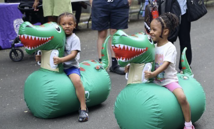 Children playing at NYPD Ninth Precinct’s National Night Out. Hosted on 321 E. 5th St. between 1st and 2nd Avenue, citizens and police officers came together to celebrate and build community trust.