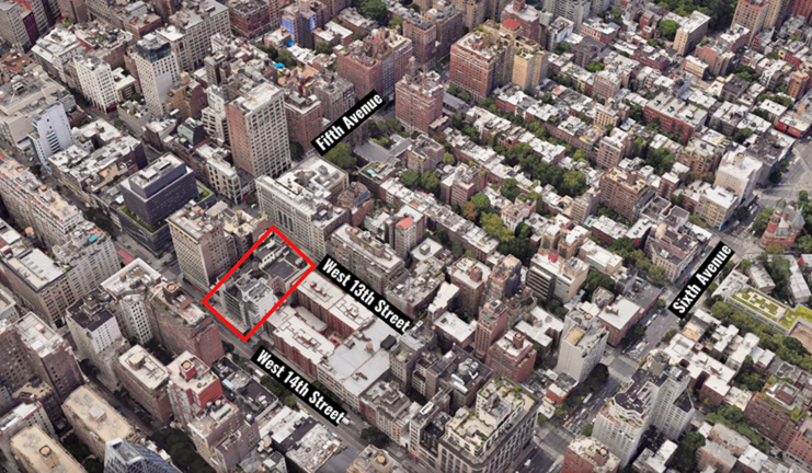 The intended location of the tower, seen from a bird’s-eye view.