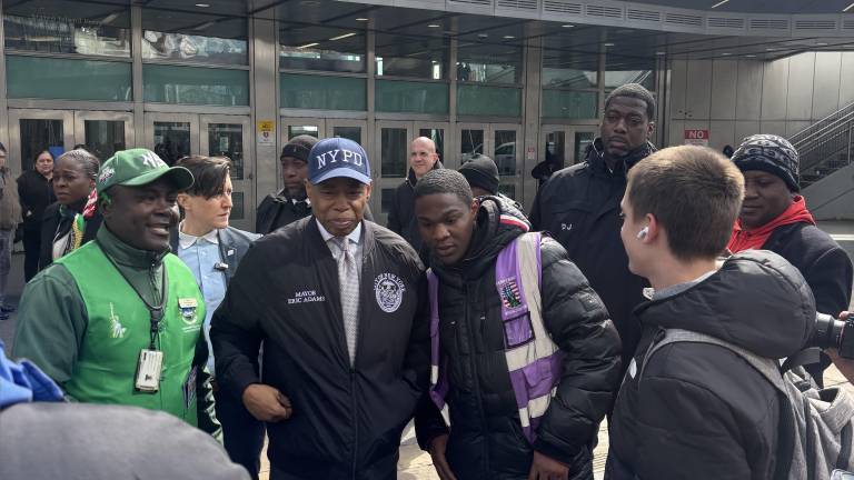 Mayor Eric Adams visited the Staten Island Ferry on April 8 and even posed with some of the unlicensed ticket sellers for selfies. The only authorized ferry service for the Statue of Liberty and Ellis Island said illegal ticket scammers have grown worse, depriving the city of $2 million to $3 million in ticket revenue annually.