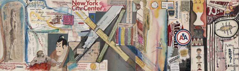 A wall mural created from a portion of Diary #5. Robbins’s 24 diaries (1971-84) are shown together here for the first time. collage, 1973, Jerome Robbins. Jerome Robbins Dance Division, The New York Public Library for the Performing Arts