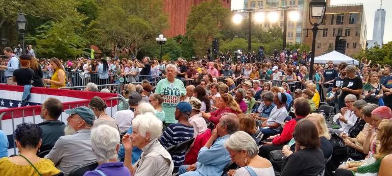 Elizabeth Warren rally in Washington Square Park, Sept. 16, 2019.