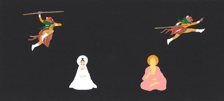 Ed Young’s artwork from the “Monkey King” will be on view at the Museum of Chinese Americans this May to Sept. Photo courtesy of University of Connecticut, Archives and Special Collections.