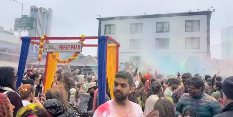 Food vendors were added to the celebration this year at the Holi Festival at the South Street Seaport.