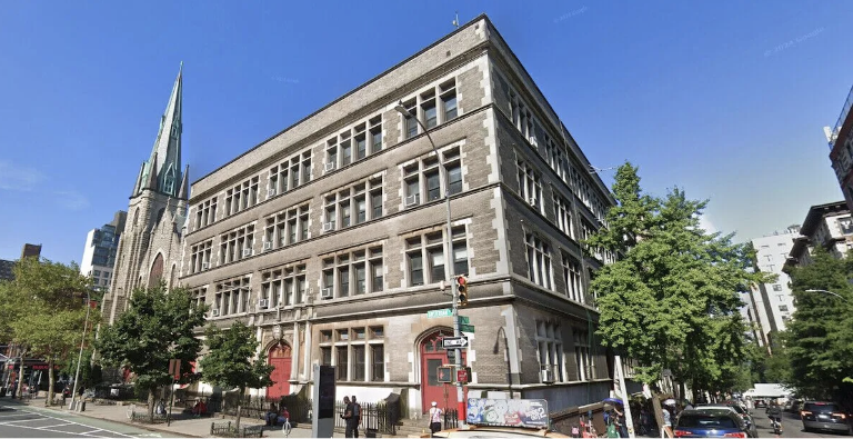 Photo of 200 West 97th street which is being sold to developers. The 136-year old Gothic revival church (visible in distance) is not part of the deal.