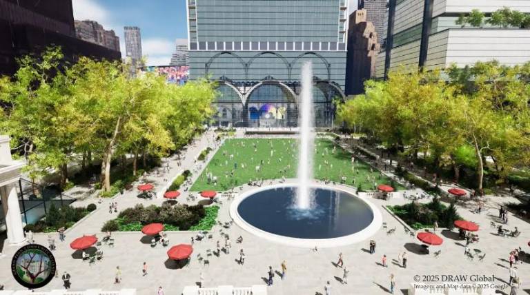 One early artist rendition featured a park like setting outside a new Penn Station that did not have a Madison Square Garden atop the nation’s busiest rail terminal. But Amtrak imposed a blackout on releasing any new proposals.