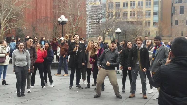 NYU students let it rip. Credit: Teddy Son