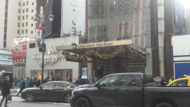 Seasonal decorations at Penn Station. Photo: Teddy Son