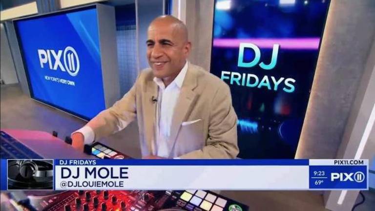 DJ Louie Mole during one of his many TV appearances. Other notable events as a DJ were in a “Bar Rescue” episode after the reality-show team helped rebuild Bungalow Bar in Rockaway post Hurricane Sandy, and “The Real Housewives of New Jersey” episode featuring a Sweet 16.