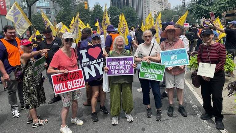 Arlene Geiger, who has been protesting since the anti-war movement in the 1970s, is gearing up for another national protest on May Day.