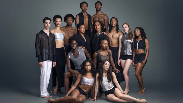 The Company of Ailey II: Top row (l to r): Darion Turner, Xavier Logan; middle row standing (l to r): Eric J. Vidana, Jordyn White, Christian Butts, Shay Bland, Rehearsal Director, Francesca Harper, Artistic Director, Xhosa Scott, Meredith Brown, Jada Ammons; middle row kneeling (l to r): Kamani Abu, Adanna Smalls; bottom row (l to r): Carley Cruzat Brooks, Jennifer M. Gerken.