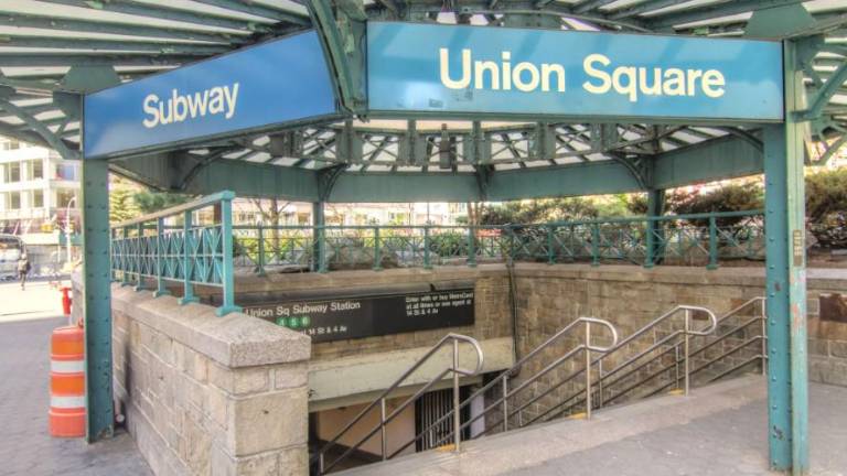 A January report from the MTA Inspector General found ten observed bathrooms lacking toilet seat covers, including those at Union Square (above). That has now been fixed.