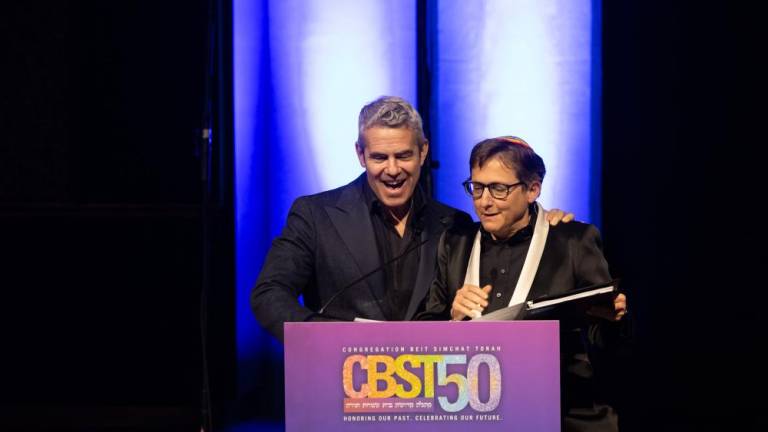 Talk show host Andy Cohen and CBST Senior Rabbi Sharon Kleinbaum co-hosted the program.